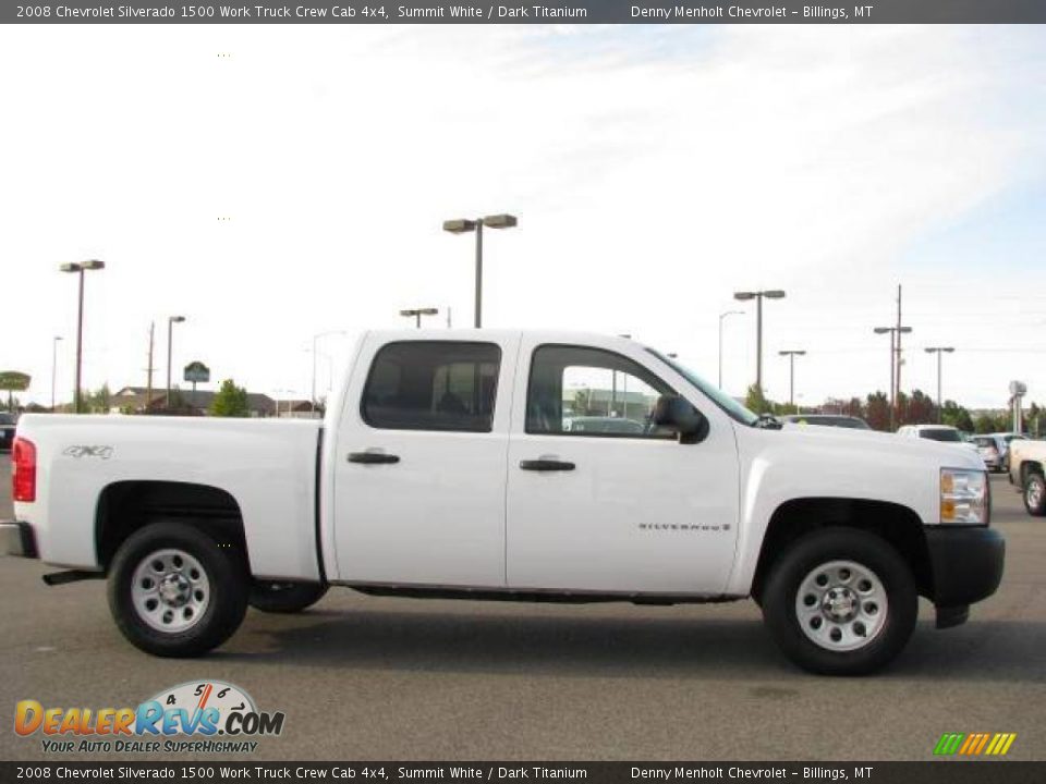 2008 Chevrolet Silverado 1500 Work Truck Crew Cab 4x4 Summit White / Dark Titanium Photo #4