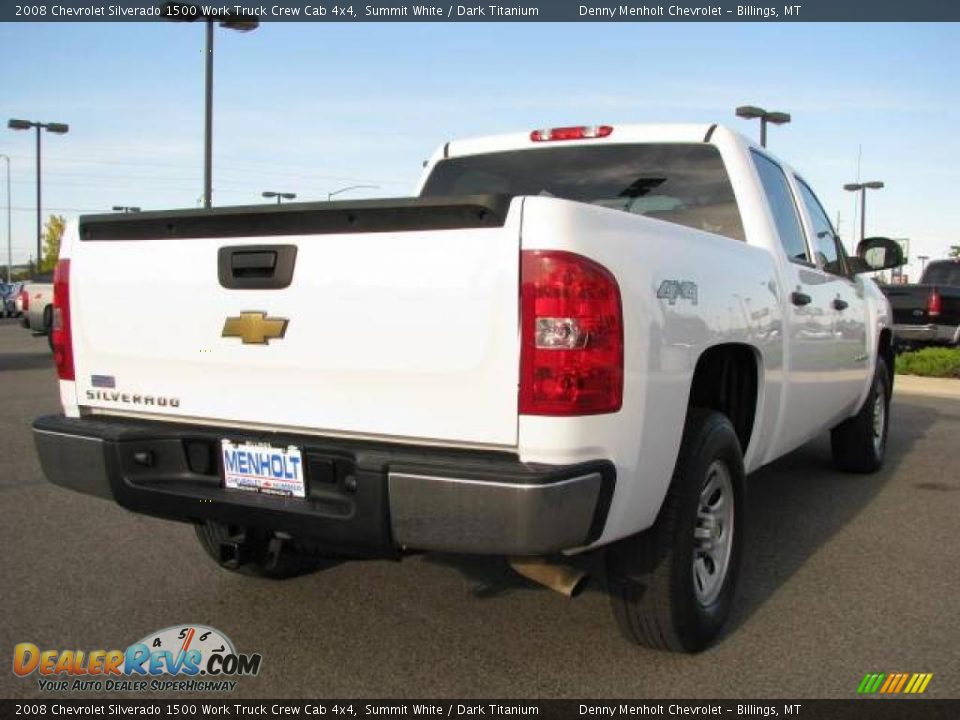 2008 Chevrolet Silverado 1500 Work Truck Crew Cab 4x4 Summit White / Dark Titanium Photo #5
