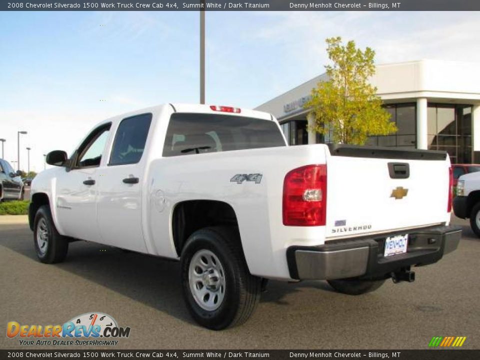 2008 Chevrolet Silverado 1500 Work Truck Crew Cab 4x4 Summit White / Dark Titanium Photo #6