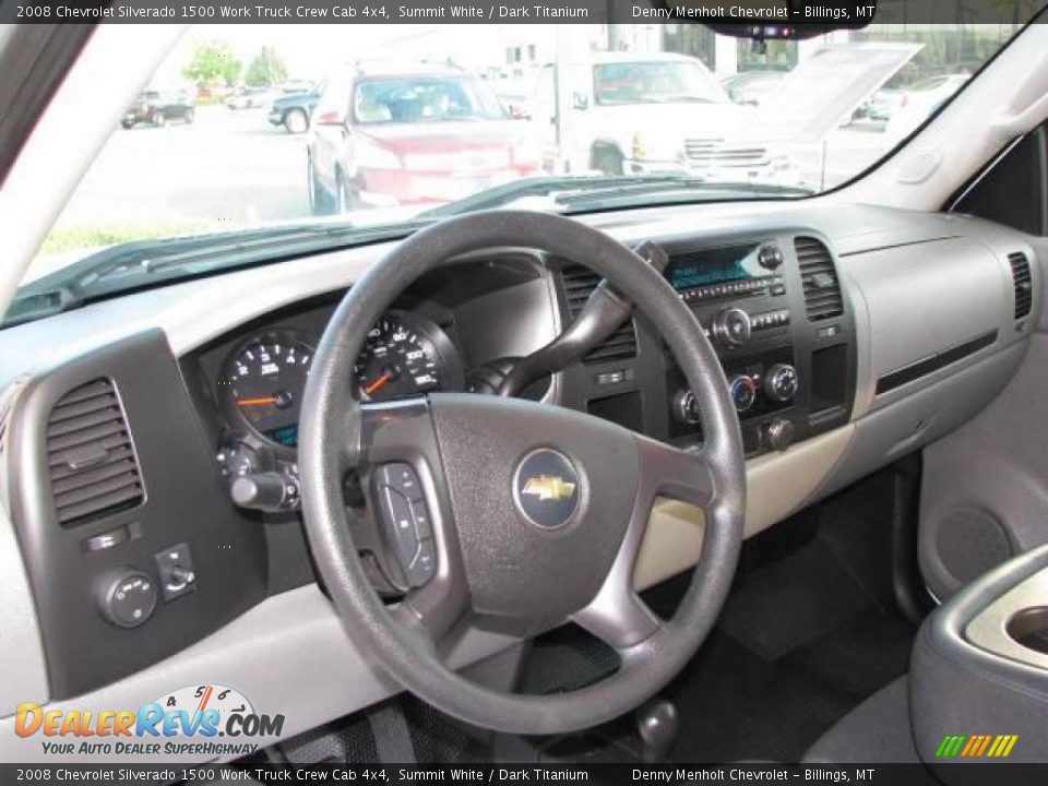 2008 Chevrolet Silverado 1500 Work Truck Crew Cab 4x4 Summit White / Dark Titanium Photo #10