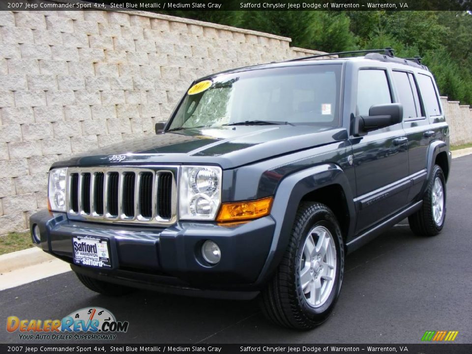 2007 Jeep Commander Sport 4x4 Steel Blue Metallic / Medium Slate Gray Photo #1