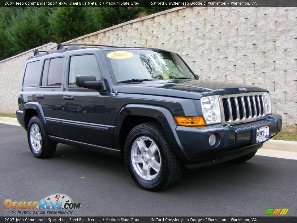 2007 Jeep Commander Sport 4x4 Steel Blue Metallic / Medium Slate Gray Photo #3