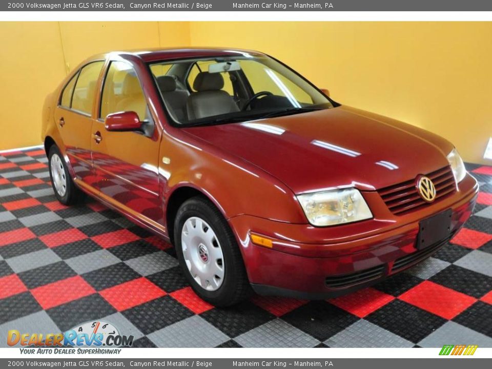 2000 Volkswagen Jetta GLS VR6 Sedan Canyon Red Metallic / Beige Photo #1