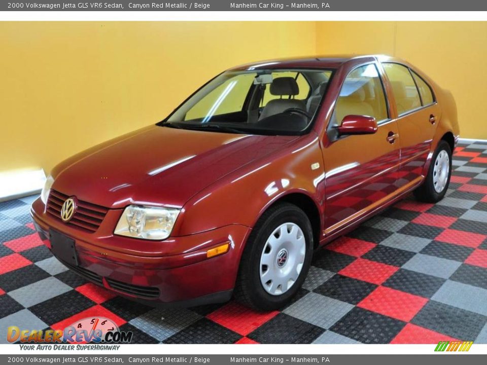 2000 Volkswagen Jetta GLS VR6 Sedan Canyon Red Metallic / Beige Photo #3