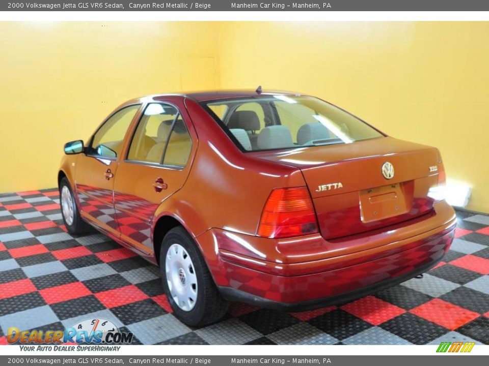 2000 Volkswagen Jetta GLS VR6 Sedan Canyon Red Metallic / Beige Photo #4