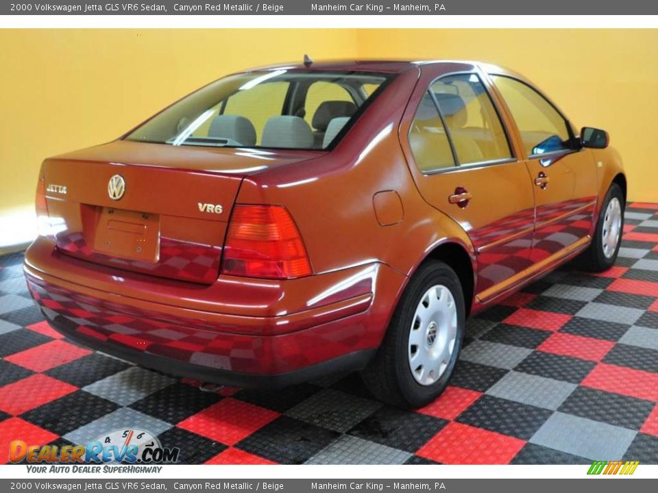 2000 Volkswagen Jetta GLS VR6 Sedan Canyon Red Metallic / Beige Photo #6