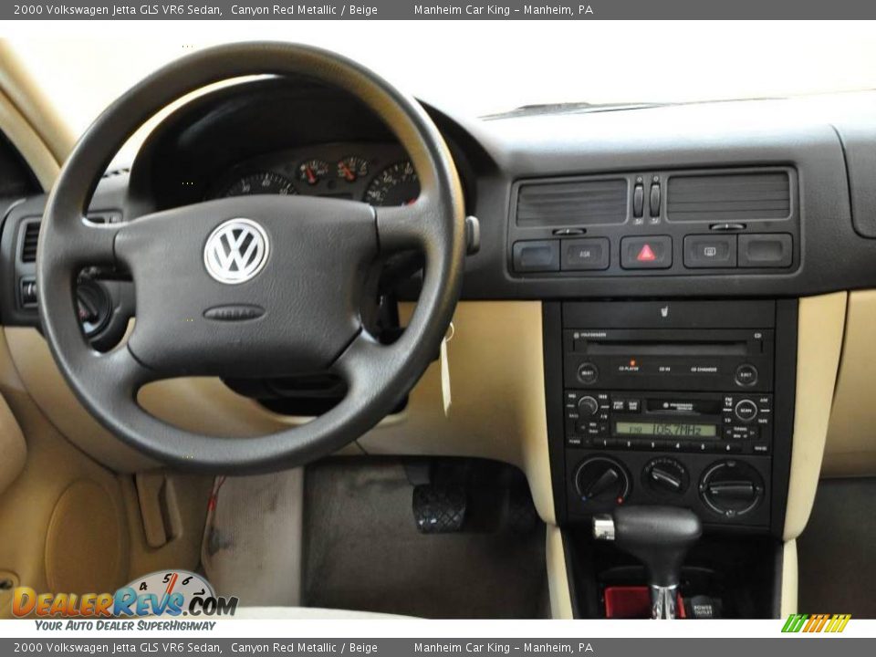 2000 Volkswagen Jetta GLS VR6 Sedan Canyon Red Metallic / Beige Photo #7