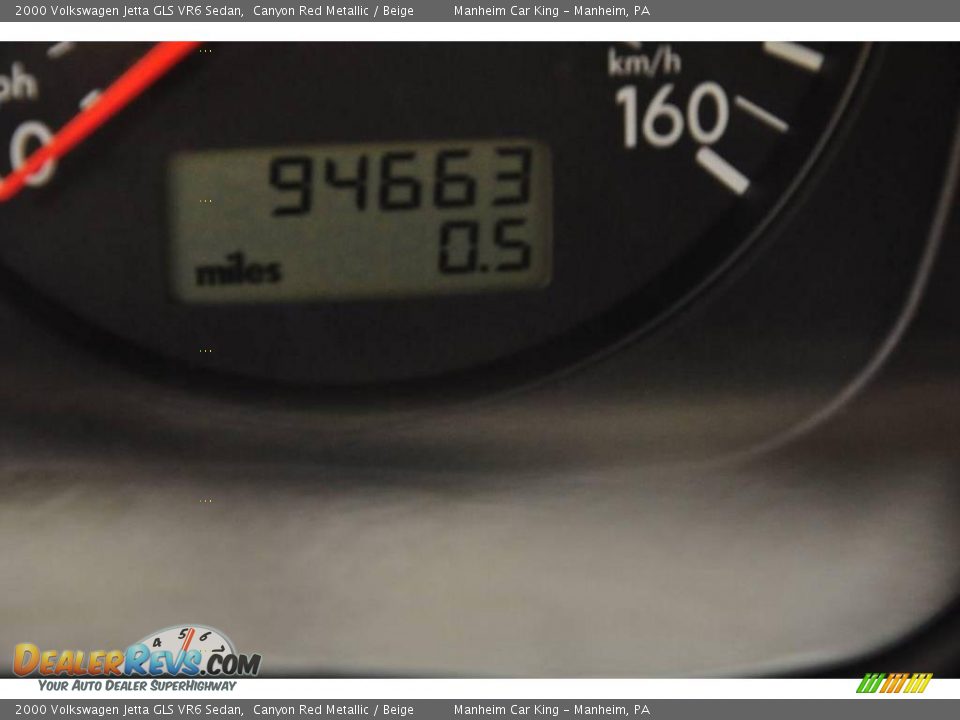 2000 Volkswagen Jetta GLS VR6 Sedan Canyon Red Metallic / Beige Photo #9