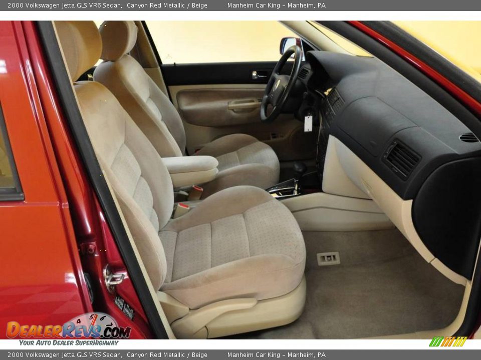 2000 Volkswagen Jetta GLS VR6 Sedan Canyon Red Metallic / Beige Photo #16