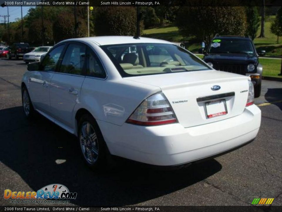 2008 Ford Taurus Limited Oxford White / Camel Photo #2