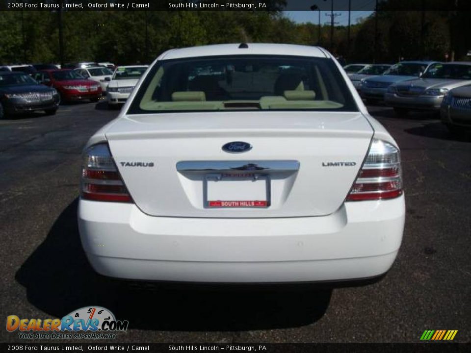 2008 Ford Taurus Limited Oxford White / Camel Photo #3