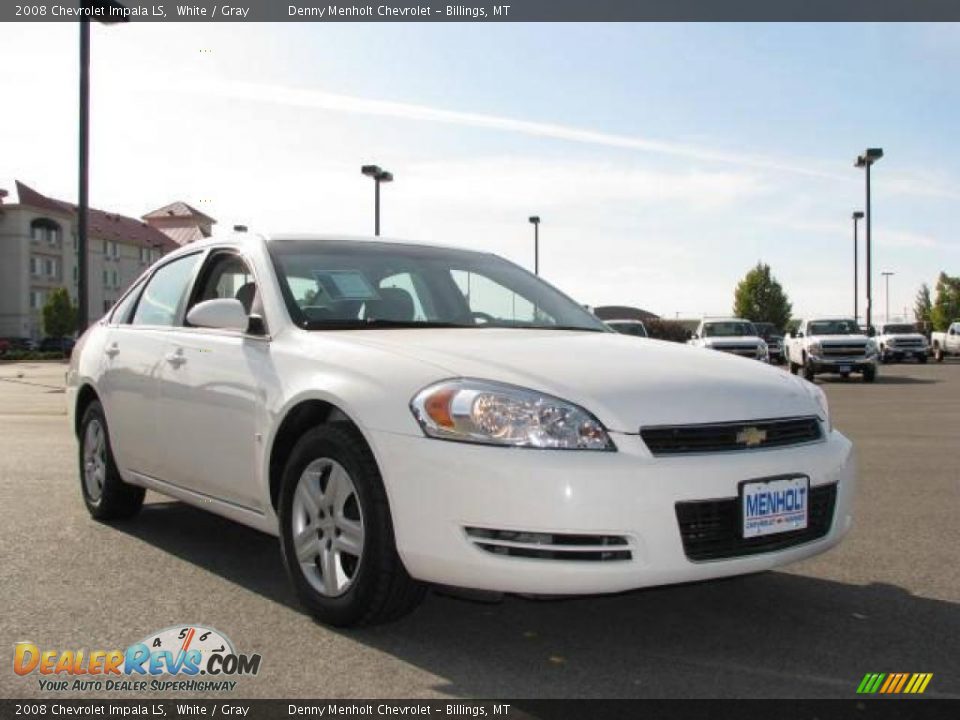 2008 Chevrolet Impala LS White / Gray Photo #3