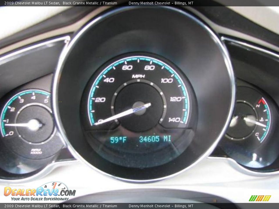 2009 Chevrolet Malibu LT Sedan Black Granite Metallic / Titanium Photo #12