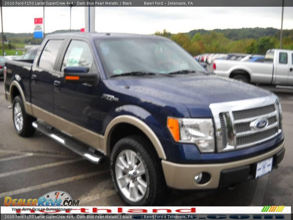 2010 Ford F150 Lariat SuperCrew 4x4 Dark Blue Pearl Metallic / Black Photo #4