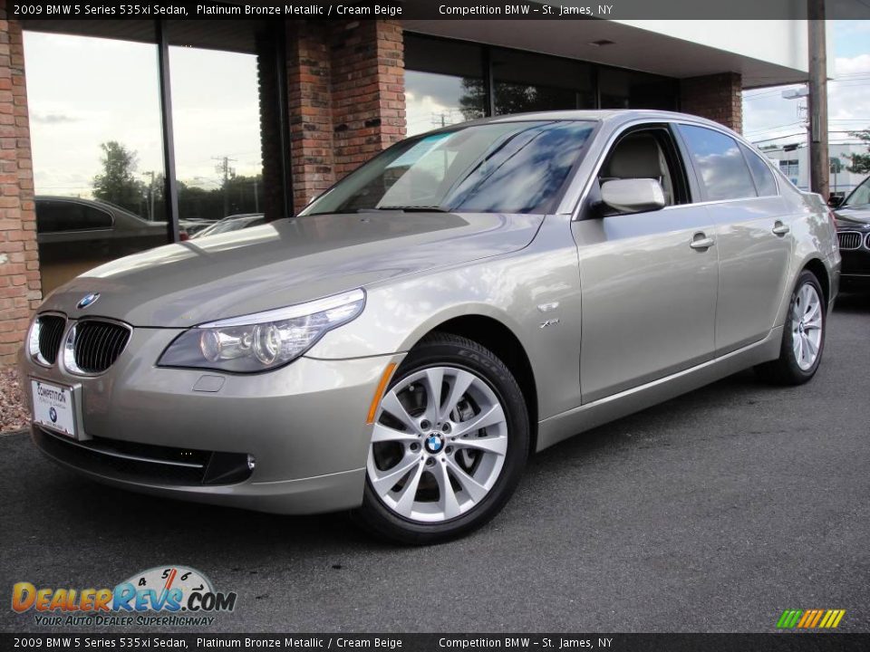 2009 BMW 5 Series 535xi Sedan Platinum Bronze Metallic / Cream Beige Photo #1