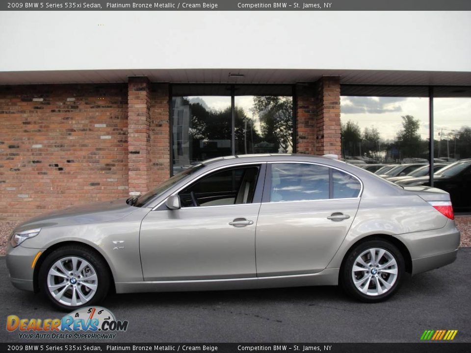 2009 BMW 5 Series 535xi Sedan Platinum Bronze Metallic / Cream Beige Photo #3