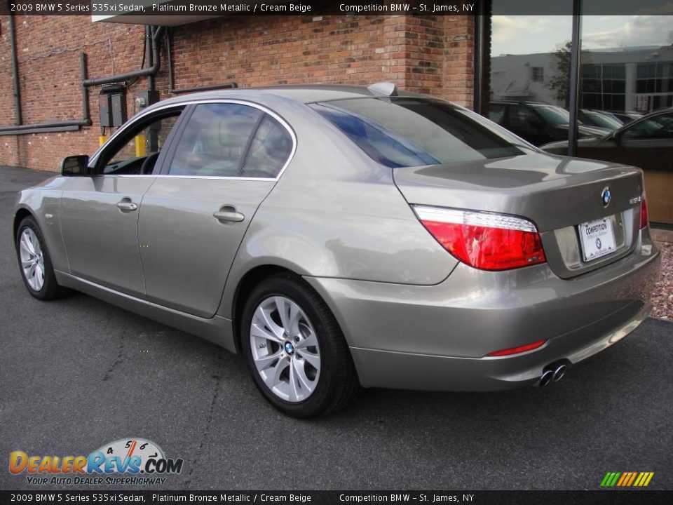 2009 BMW 5 Series 535xi Sedan Platinum Bronze Metallic / Cream Beige Photo #4