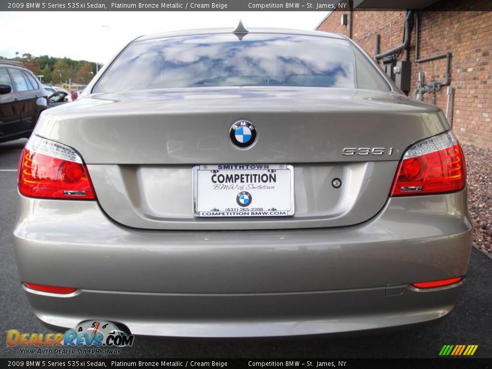 2009 BMW 5 Series 535xi Sedan Platinum Bronze Metallic / Cream Beige Photo #5