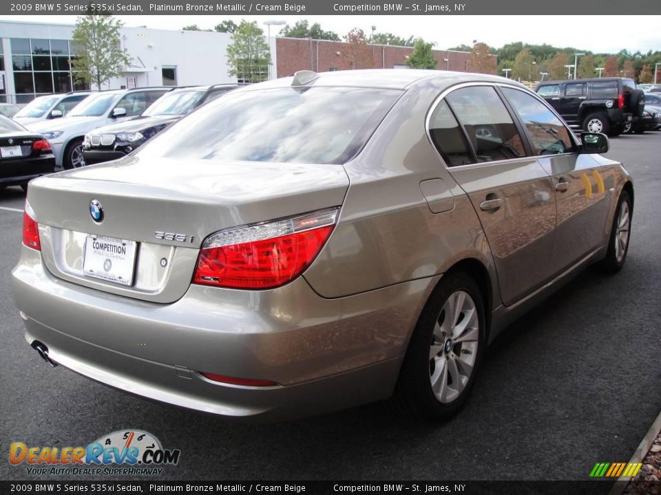 2009 BMW 5 Series 535xi Sedan Platinum Bronze Metallic / Cream Beige Photo #6