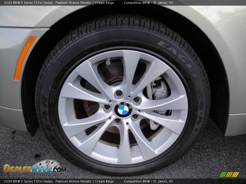 2009 BMW 5 Series 535xi Sedan Platinum Bronze Metallic / Cream Beige Photo #7