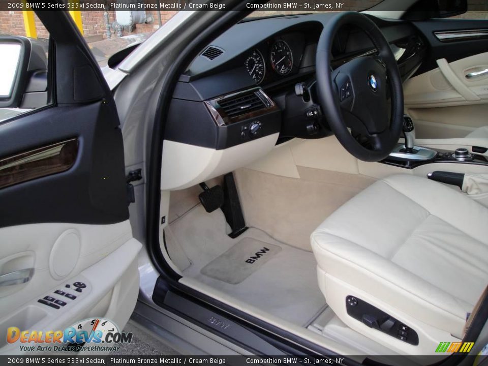 2009 BMW 5 Series 535xi Sedan Platinum Bronze Metallic / Cream Beige Photo #10
