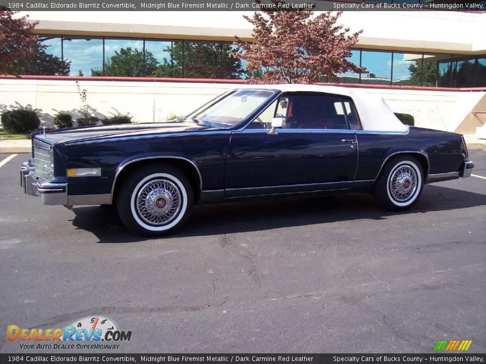 1984 Cadillac Eldorado Biarritz Convertible Midnight Blue Firemist Metallic / Dark Carmine Red Leather Photo #1