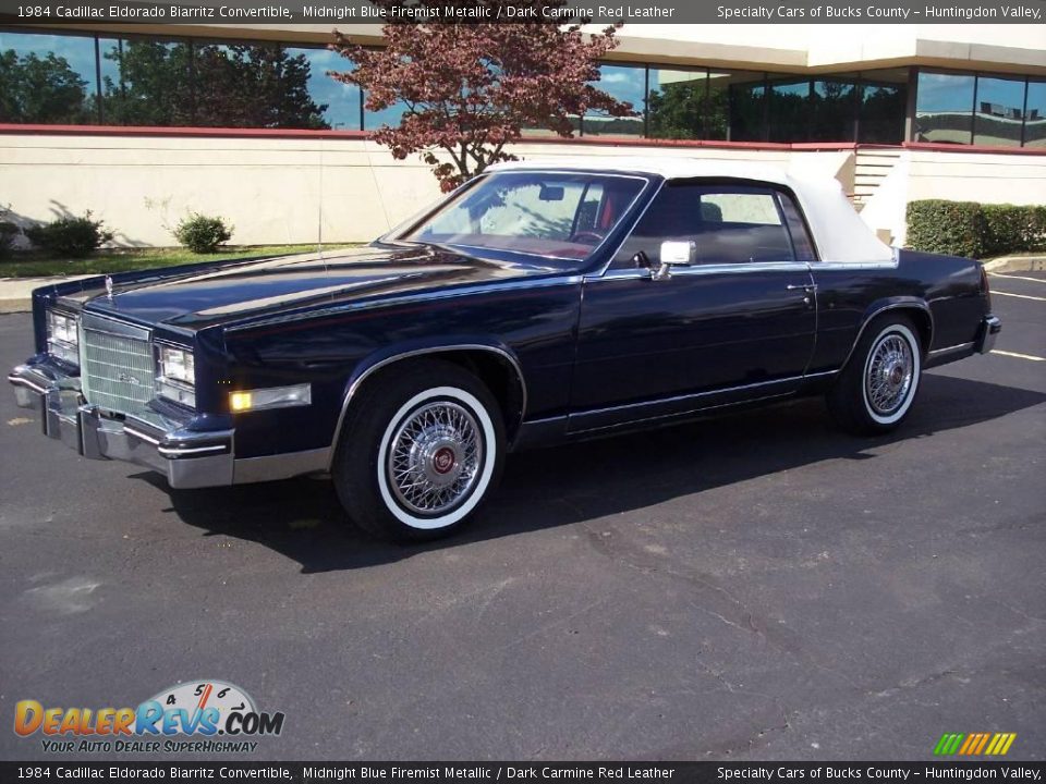 1984 Cadillac Eldorado Biarritz Convertible Midnight Blue Firemist Metallic / Dark Carmine Red Leather Photo #2