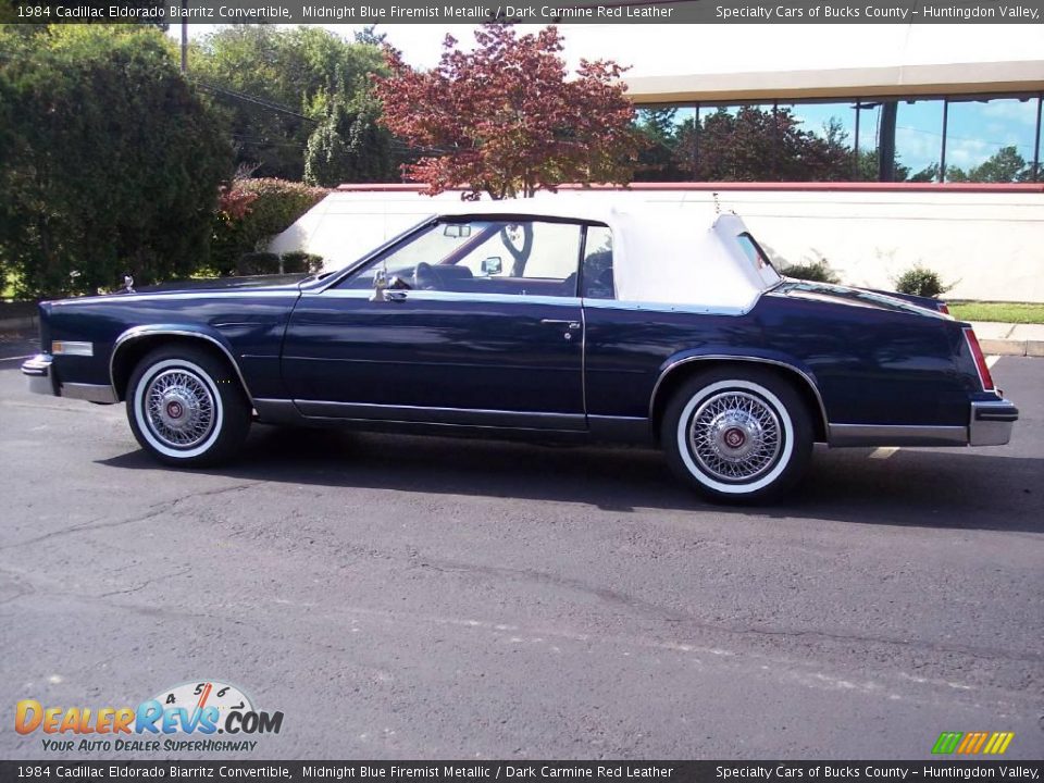 1984 Cadillac Eldorado Biarritz Convertible Midnight Blue Firemist Metallic / Dark Carmine Red Leather Photo #7