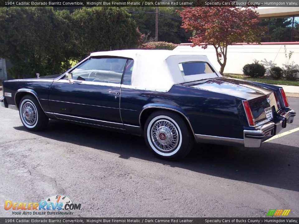 1984 Cadillac Eldorado Biarritz Convertible Midnight Blue Firemist Metallic / Dark Carmine Red Leather Photo #8