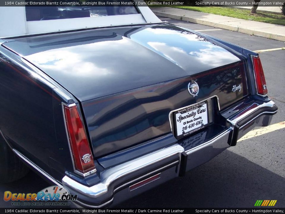 1984 Cadillac Eldorado Biarritz Convertible Midnight Blue Firemist Metallic / Dark Carmine Red Leather Photo #10