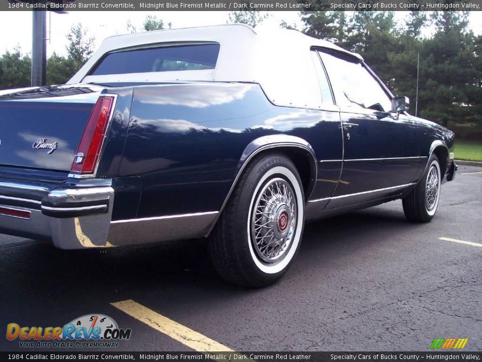 1984 Cadillac Eldorado Biarritz Convertible Midnight Blue Firemist Metallic / Dark Carmine Red Leather Photo #13