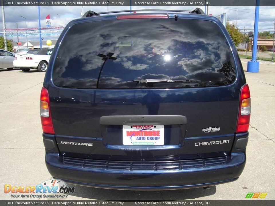 2001 Chevrolet Venture LS Dark Sapphire Blue Metallic / Medium Gray Photo #4
