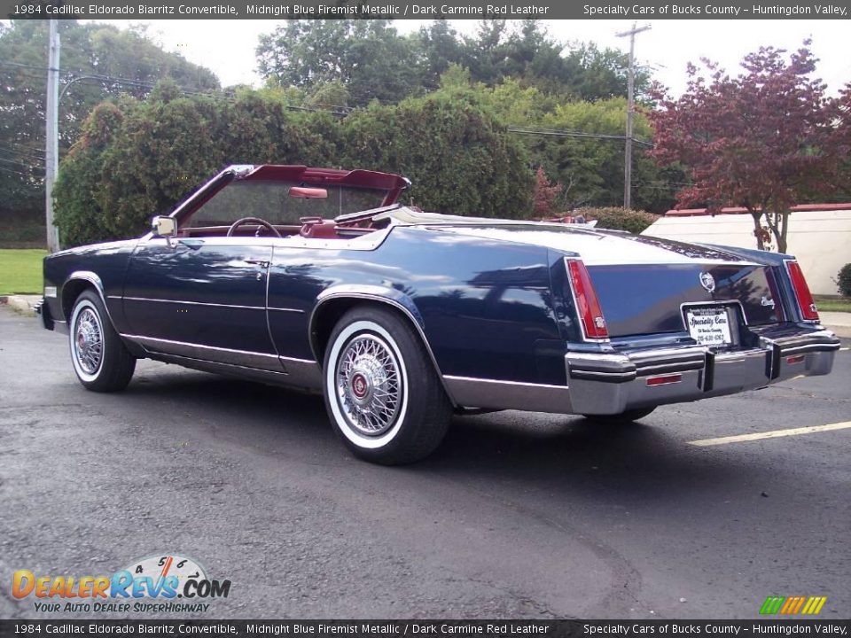 1984 Cadillac Eldorado Biarritz Convertible Midnight Blue Firemist Metallic / Dark Carmine Red Leather Photo #20