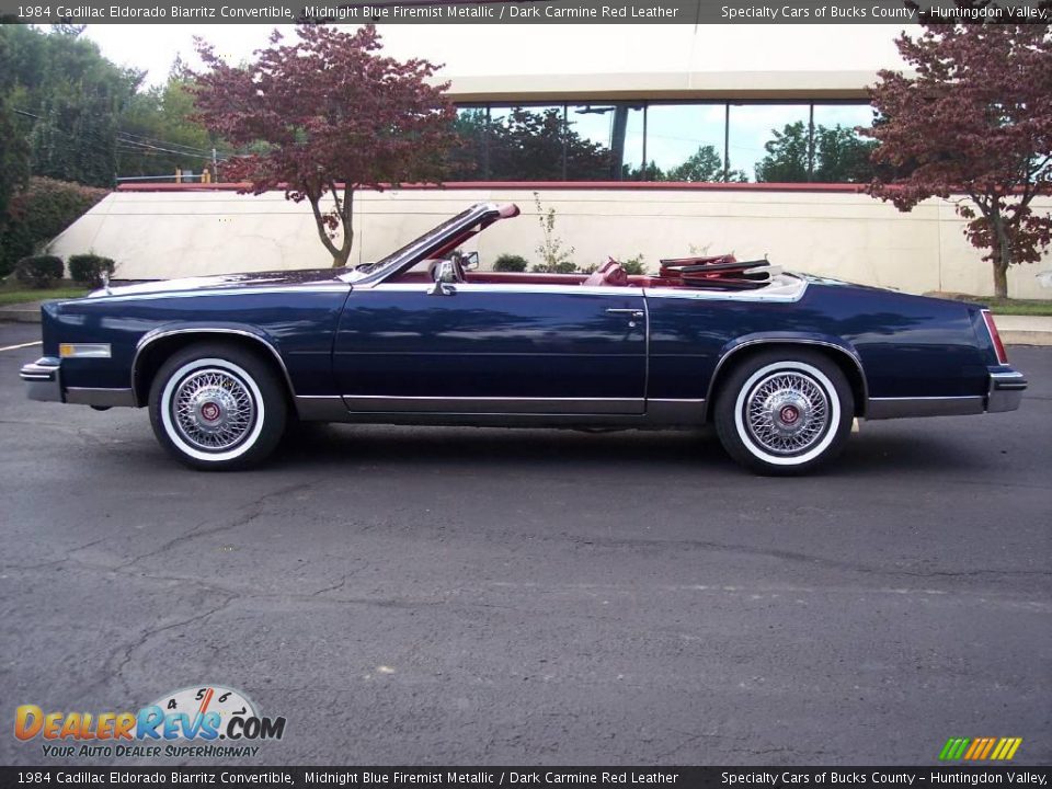 1984 Cadillac Eldorado Biarritz Convertible Midnight Blue Firemist Metallic / Dark Carmine Red Leather Photo #21