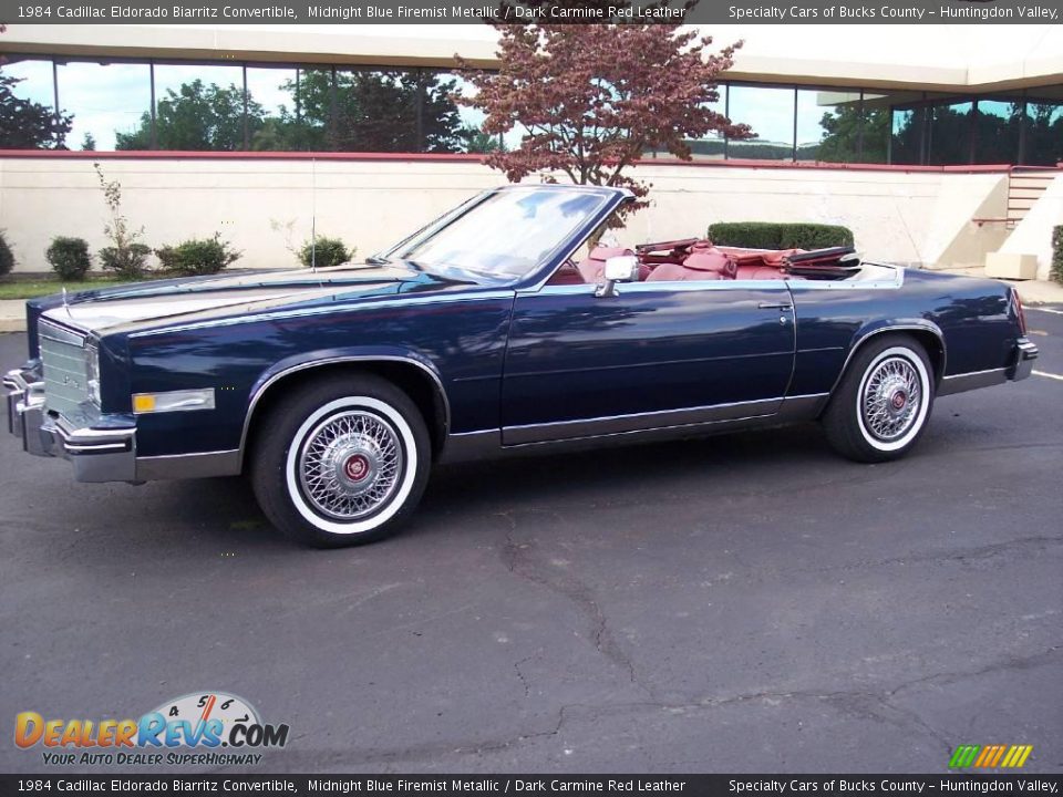 1984 Cadillac Eldorado Biarritz Convertible Midnight Blue Firemist Metallic / Dark Carmine Red Leather Photo #22