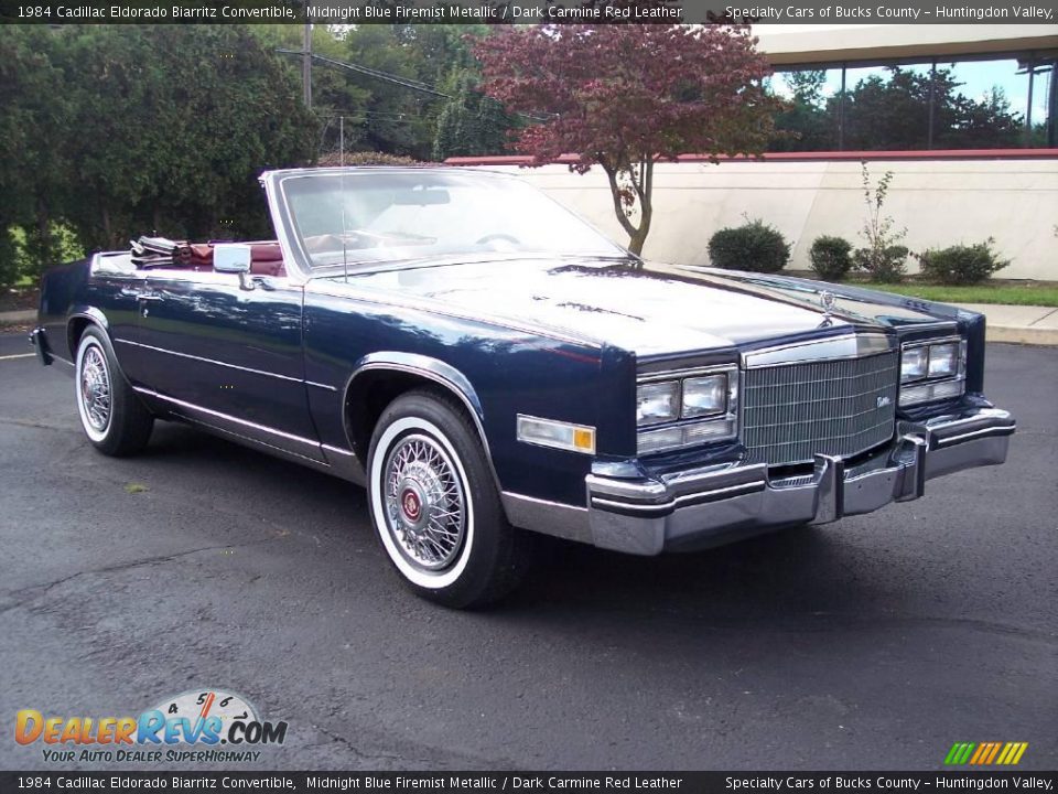 1984 Cadillac Eldorado Biarritz Convertible Midnight Blue Firemist Metallic / Dark Carmine Red Leather Photo #23