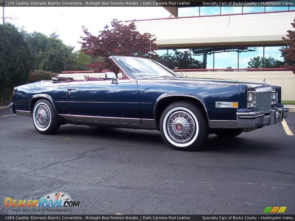 1984 Cadillac Eldorado Biarritz Convertible Midnight Blue Firemist Metallic / Dark Carmine Red Leather Photo #24