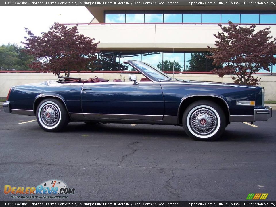 1984 Cadillac Eldorado Biarritz Convertible Midnight Blue Firemist Metallic / Dark Carmine Red Leather Photo #25