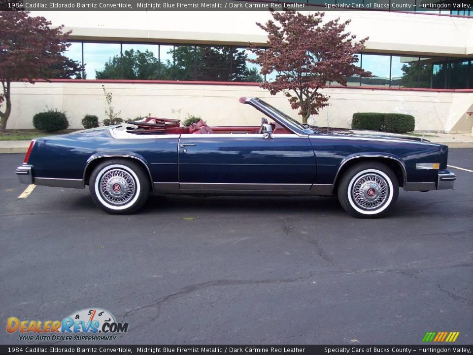 1984 Cadillac Eldorado Biarritz Convertible Midnight Blue Firemist Metallic / Dark Carmine Red Leather Photo #26