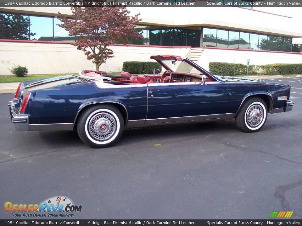 1984 Cadillac Eldorado Biarritz Convertible Midnight Blue Firemist Metallic / Dark Carmine Red Leather Photo #27