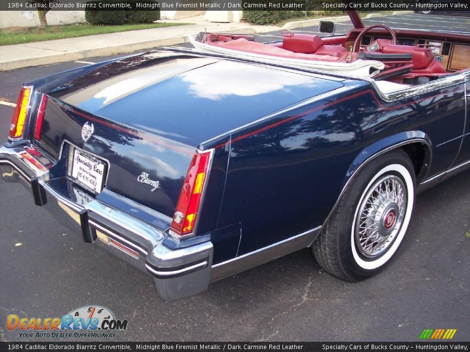 1984 Cadillac Eldorado Biarritz Convertible Midnight Blue Firemist Metallic / Dark Carmine Red Leather Photo #28