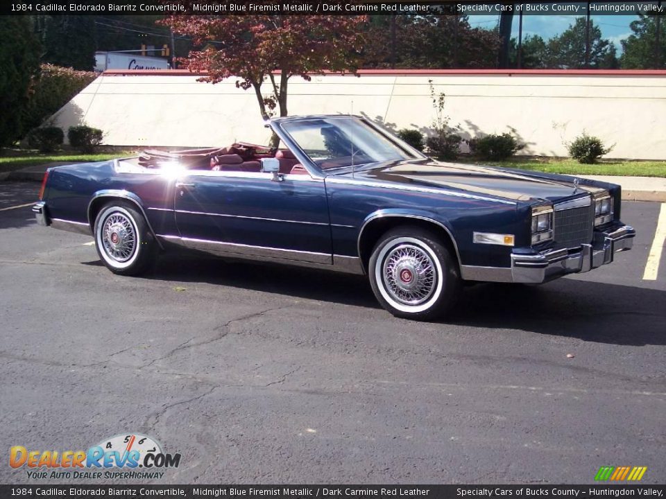 1984 Cadillac Eldorado Biarritz Convertible Midnight Blue Firemist Metallic / Dark Carmine Red Leather Photo #29