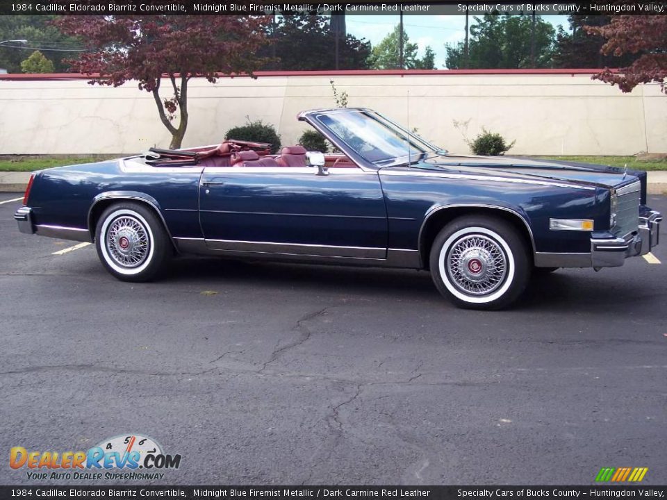 1984 Cadillac Eldorado Biarritz Convertible Midnight Blue Firemist Metallic / Dark Carmine Red Leather Photo #30