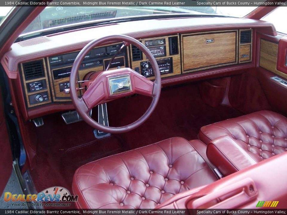 1984 Cadillac Eldorado Biarritz Convertible Midnight Blue Firemist Metallic / Dark Carmine Red Leather Photo #31