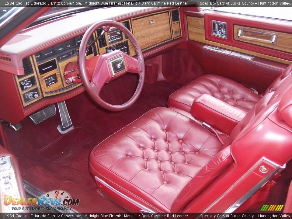 1984 Cadillac Eldorado Biarritz Convertible Midnight Blue Firemist Metallic / Dark Carmine Red Leather Photo #32