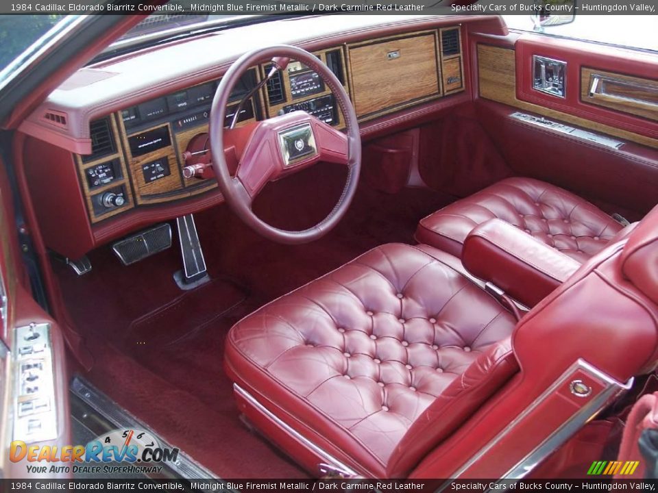 1984 Cadillac Eldorado Biarritz Convertible Midnight Blue Firemist Metallic / Dark Carmine Red Leather Photo #33