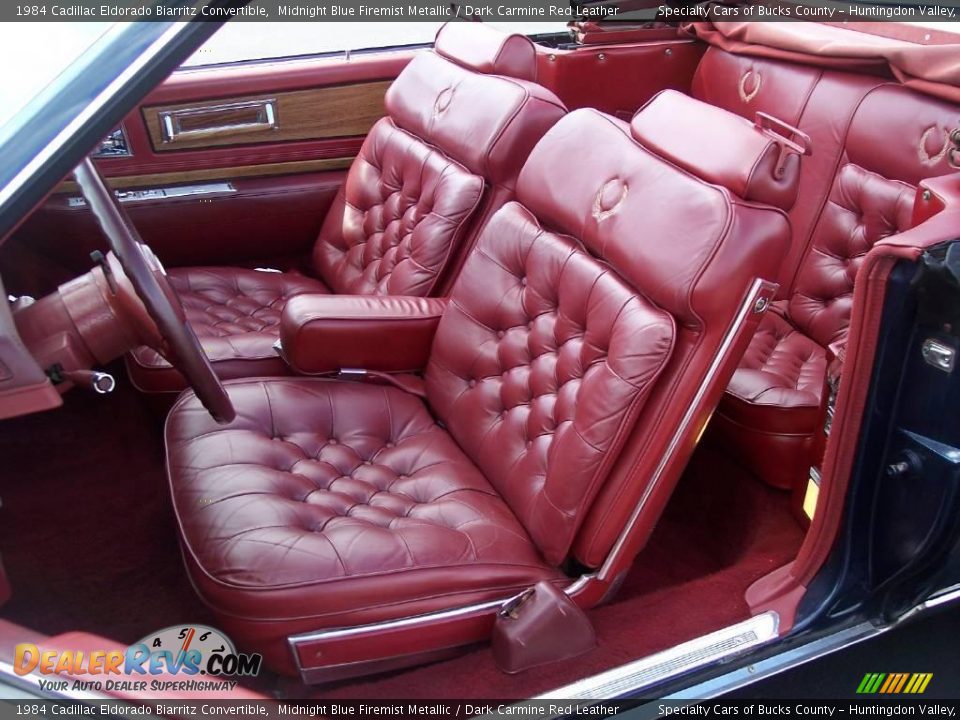 1984 Cadillac Eldorado Biarritz Convertible Midnight Blue Firemist Metallic / Dark Carmine Red Leather Photo #34