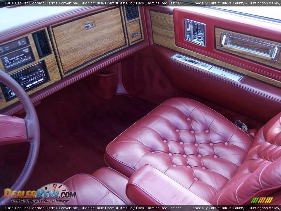 1984 Cadillac Eldorado Biarritz Convertible Midnight Blue Firemist Metallic / Dark Carmine Red Leather Photo #36