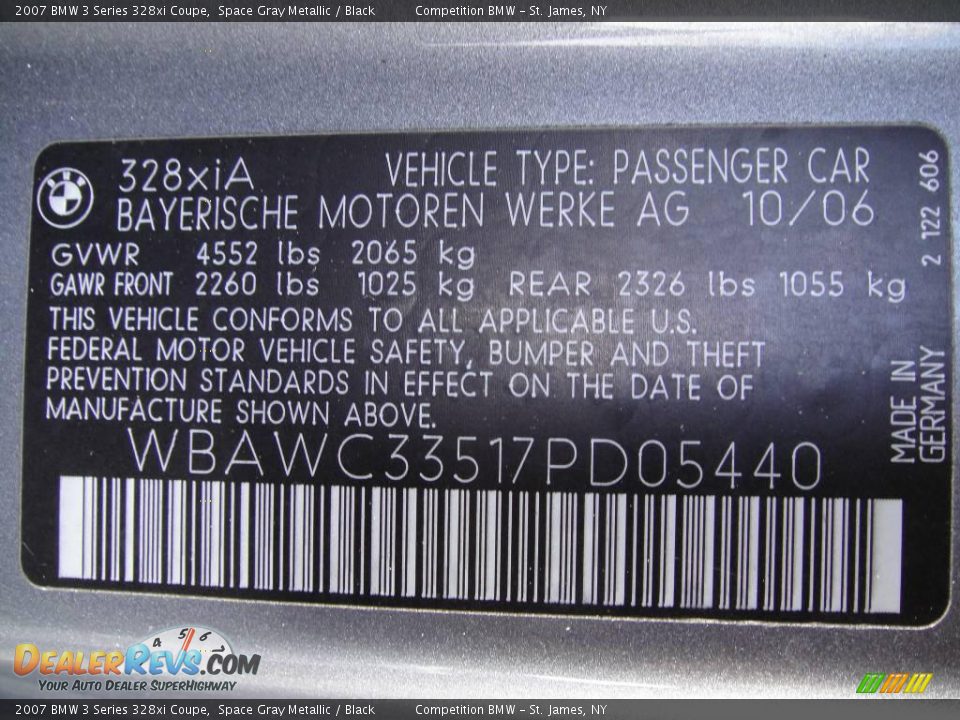 2007 BMW 3 Series 328xi Coupe Space Gray Metallic / Black Photo #15
