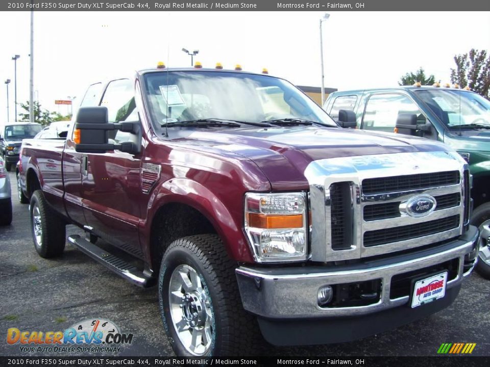 2010 Ford F350 Super Duty XLT SuperCab 4x4 Royal Red Metallic / Medium Stone Photo #3